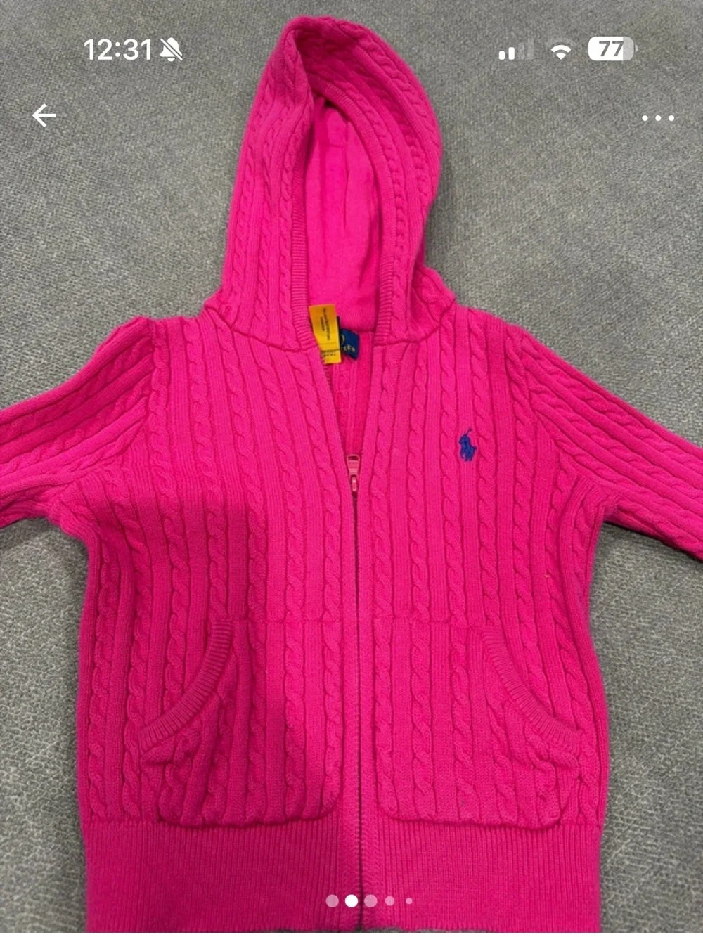 Polo by Ralph Lauren Hot Pink Cable-Knit Zip Hoodie for Kids